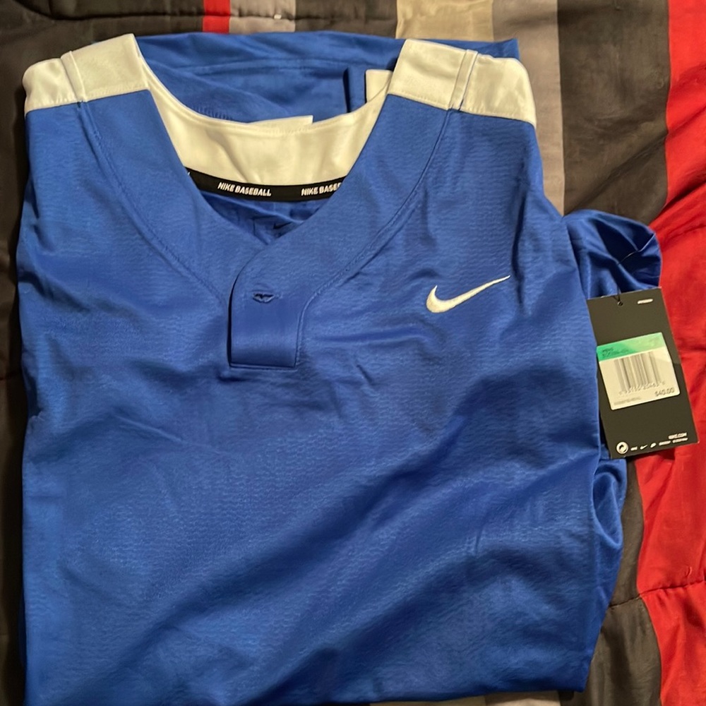 Nike baseball - 1 Button jersey - Royal Blue